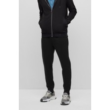 Boss Erkek Logolu Basic Regular Fit Kısa Kollu Siyah Eşofman Altı 50481251-001