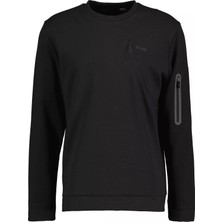 Boss Erkek Marka Logolu Yuvarlak Yaka Uzun Kollu Siyah Sweatshirt 50493467-001