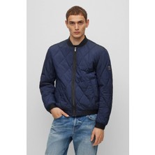 Boss Erkek Logolu Fermuar Kapamalı Cepli Kışlık Lacivert Ceket 50498608-404