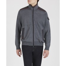 Paul & Shark  Erkek Marka Logo Detaylı Regular Fit Uzun Kollu Gri Hırka I20P1266-664