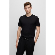 Boss Erkek Siyah Kısa Kollu Siyah T-Shirt 50495728-001