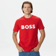 Boss Erkek Kısa Kol Yuvarlak Yaka Kırmızı T-Shirt 50486200-628