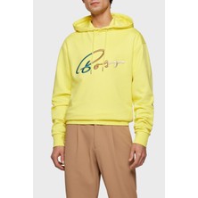 Boss Erkek Kapşonlu Yaka Regular Fit Pamuklu Uzun Kollu Sarı Sweatshirt 50467151-730