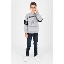 Ahengim Erkek Çocuk Origami Baskılı Trend Sweatshirt AK15160