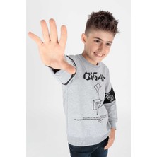 Ahengim Erkek Çocuk Origami Baskılı Trend Sweatshirt AK15160