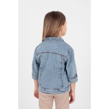 Ahenk Kids Kız Çocuk Ayıcıklı Pamuklu Jean Ceket Günlük Modaya Uygun AK22176023