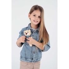 Ahenk Kids Kız Çocuk Ayıcıklı Pamuklu Jean Ceket Günlük Modaya Uygun AK22176023