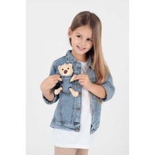 Ahenk Kids Kız Çocuk Ayıcıklı Pamuklu Jean Ceket Günlük Modaya Uygun AK22176023