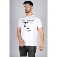 Paul & Shark  Erkek Pamuklu Regular Fit Düz Kısa Kollu Beyaz T-Shirt 23411018-010