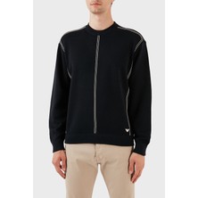 Emporio Armani Erkek Regular Fit Pamuklu Bisiklet Yaka Uzun Kollu Lacivert Kazak 6R1MX3 1MOZZ-0920