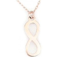 Altın Marketim 925 Ayar Rose Altın Kaplama Düz Taşsız Sonsuzluk Gümüş Kolye