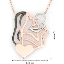 Altın Marketim Rose Altın Kaplama Gümüş Anne Çocuk Doğum Kolyesi