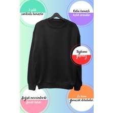 Fuddy Moda Minyatür Michael Jackson Baskılı Kapüşonsuz Sweatshirt, Unisex Oversize Baskılı Sweatshirt