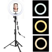 Youtuber LED 10 Inç Ring Light 5500K Youtuber LED Işıklı 2.1 Metre Tripod Selfie Makyaj Işığı