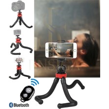 Bluetooth Kumandalı Esnek Ahtapot Flexıble Tripod Selfie Masa Üstü Stand