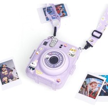 Instax Mini 12 Makine Uyumlu Lila Simli Pleksi Kılıf