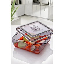 Viatom 2lt Kare Contalı Plastik Saklama Kabı 25*25*9,50