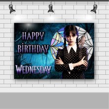 Parti Furyası Wednesday Doğum Günü  50X70 cm Wednesday Doğum Günü Konsepti Afişi