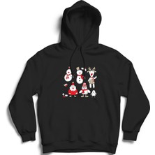 The Fame Snowy Christmas, Noel Baba, Santa Claus, Yeni Yıl, Yılbaşı Kapüşonlu Sweatshirt Hoodie