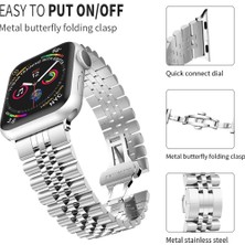 Cool Cold  Apple Watch 42/44/45/46/49 mm  Ultra/Ultra Paslanmaz Çelik Ayarlanabilir Rolex Metal Kordon