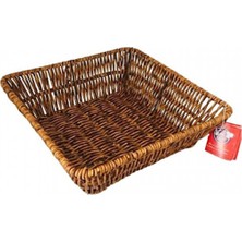 Fame Kitchen Hasır Kare Sepet Rattan Ekmek Sepeti - Meyve Sepeti 22CM x 7cm