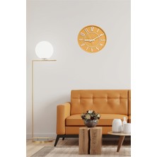 Apricity Dekoratif Renkli Daire Beton Duvar Saati 26 cm - Amber