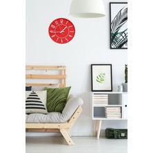 Apricity Dekoratif Renkli Daire Beton Duvar Saati 26 cm - Kırmızı