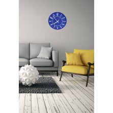 Apricity Dekoratif Renkli Daire Beton Duvar Saati 26 cm - Koyu Mavi