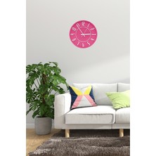 Apricity Dekoratif Renkli Daire Beton Duvar Saati 26 cm - Fuşya