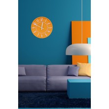 Apricity Dekoratif Renkli Daire Beton Duvar Saati 26 cm - Turuncu