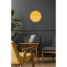 Apricity Dekoratif Renkli Daire Beton Duvar Saati 26 cm - Sarı