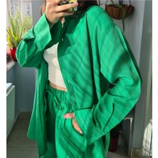 Ece Kahraman Gabardin Pantolon Gömlek Takım