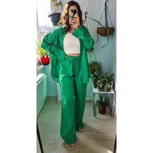 Ece Kahraman Gabardin Pantolon Gömlek Takım