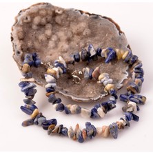 Taş Sandığı Sodalit Taşı Şekilsiz Kolye