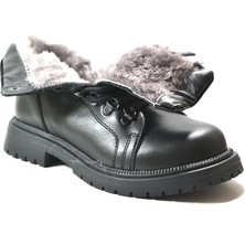 Onlo Ayakkabı RK.802 Hakiki Deri Siyah Kürklü Fermuarlı Erkek Çocuk Bot