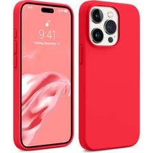 Gritty iPhone 15 Pro Max Kırmızı Silikon Kılıf