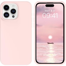 Gritty iPhone 15 Pro Max Pudra Pembe Silikon Kılıf