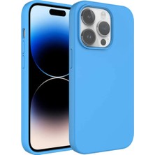 Gritty Iphone 14 Pro Max Mavi Silikon Kılıf