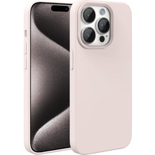 Gritty iPhone 15 Pro Pudra Pembe Silikon Kılıf
