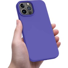 Gritty Iphone 14 Pro Max Menekşe Mor Silikon Kılıf