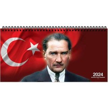 Keskin Color 2024 Spiralli Haftalık Masa Ajandası Atatürk 16 x 335 cm