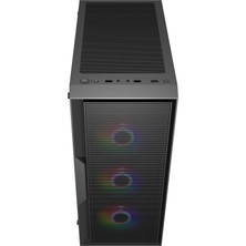 F-Air Tamperli Cam Mesh Ön Panel 6 x Rainbow Fan 750 Watt 80+ Bronze Atx Bilgisayar Kasası