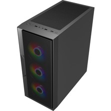 F-Air Tamperli Cam Mesh Ön Panel 6 x Rainbow Fan 750 Watt 80+ Bronze Atx Bilgisayar Kasası