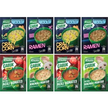 Knorr Çabuk Çorba Crazy Corn 18G X2 + Ramen 17G X2 + Acılı Domates 22G X2 + Kremalı Mantar 19G X2