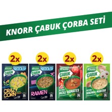 Knorr Çabuk Çorba Crazy Corn 18G X2 + Ramen 17G X2 + Acılı Domates 22G X2 + Kremalı Mantar 19G X2