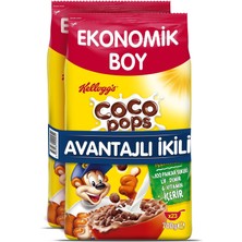 Kellogg's Coco Pops Çikolatalı Buğday ve Mısır Gevreği 700 Gr x 2 Adet Avantajlı Paket, Lif Kaynağı