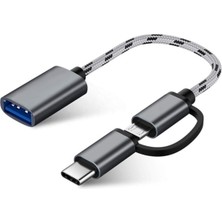 Ancheyn USB 3.0 Otg To Type C Micro USB Data Şarj Çevirici Dönüştürücü Adaptör