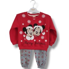 Asil Öztürk Baby & Kids Noel Yılbaşı Mickey Minnie Mouse Kışlık 3 Iplik Içi Şardonlu Alt Üst Takım