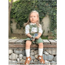 Ares Kids Fashion Salopet Takım Papyon Gömlek ve Salopet