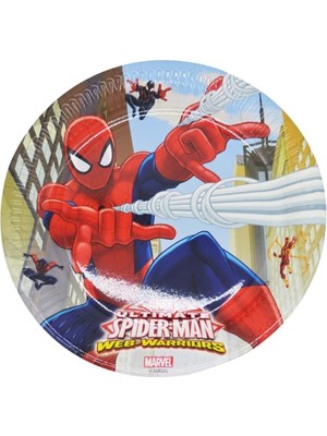 8li Örümcek Adam Spiderman Baskılı Kağıt Tabak